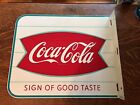 Vintage Coca-Cola Double Sided Fish Tail Sign New Old Stock Original 1960S Rare