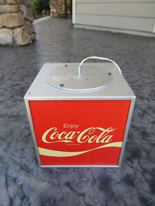 Vintage 1970’s Coca-Cola Cashier’s Rotating Cube Light-Up Sign, WORKS HAS MOTOR!
