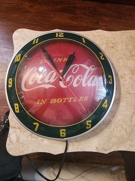 Coca Cola Double Bubble Clock soda pop sign