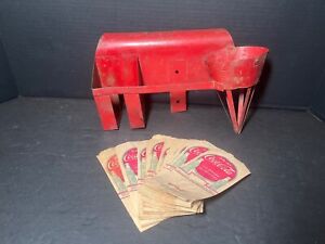 39ct. Lot 1929 Coca Cola No-Drip Bottle Protectors + Metal Holder Dispenser