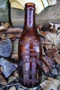 RARE MY-COCA ~ AMBER HAND BLOWN COPY CAT COCA COLA SODA BOTTLE SIGN SCARCE +++