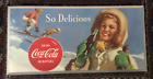 Rare LARGE 1954 Coca Cola Cardboard Advertising Sign 56" X 27" WINTER SKIING WOW