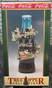 Coca-Cola 1999 Bottle With Santa Tree Topper NIB ~RARE~Cavanagh