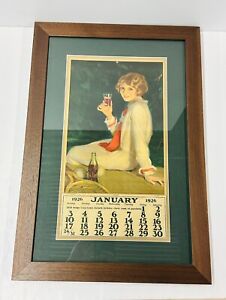 ORIGINAL FRAMED 1926 COCA-COLA JANUARY AD CALENDAR