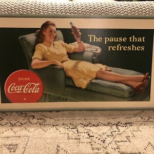 Coca-Cola "Reclining Woman" Advertising Sign The pause that refreshes