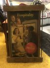 RARE 1940’s Coca-Cola Cardboard Sign Original Wooden Frame Embossed Badge