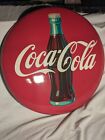 VINTAGE ORIGINAL 24" COCA COLA METAL BUTTON SIGN 1961 Rare Collectible Near Mint