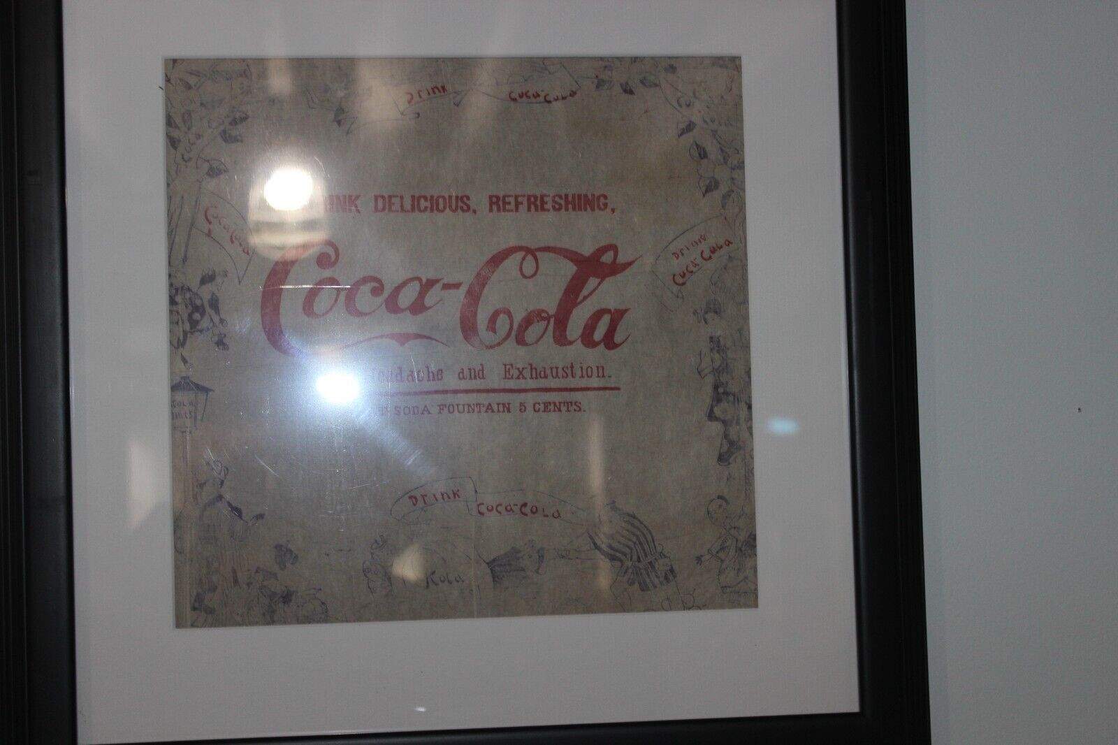 Ultra Rare 1894 Coca Cola Napkin piece survivor Rice Paper Has Coca beans in it