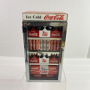 Vintage Coca-Cola Refrigerator Vending Machine Die Cast Musical Bank 1996 Enesco