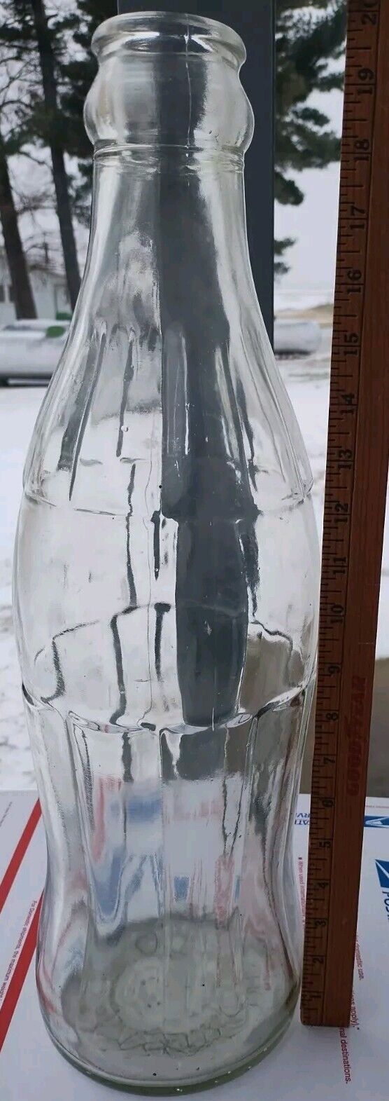 Large 20" Coca Cola Coke Glass Display Bottle 1968 Clear w/ Owens Mark, Alton IL