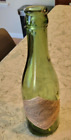 Antique Coca Cola Coke Bottle Original Paper Label Green Rare Straight Side