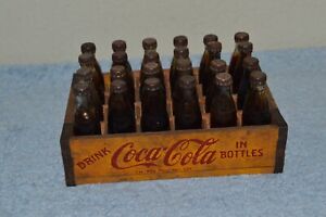 Coca-Cola Philippines Miniature Bottles 24 Pcs. with Wooden Crate 1950s RARE