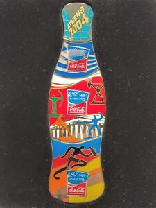Vintage Pin Coca'Cola Olympic ATHENS 2004 Bottle Puzzle 4 Pieces.