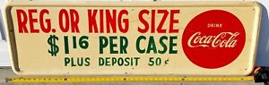 Large Vintage 16"x50” Coca Cola Sign/Rolled edge/Hand Painted/Coke inked/print??