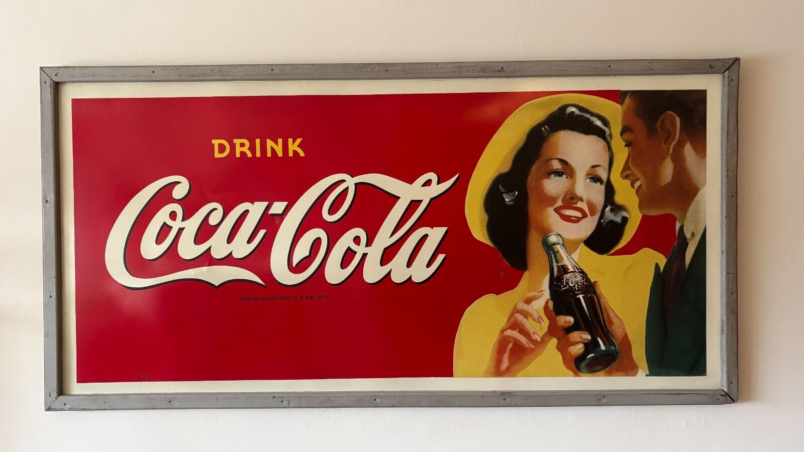 New ListingCoca Cola Tin sign original 1940's vintage