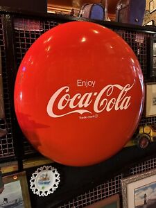 Vintage Coca Cola Sign metal 36” Heavy Gauge advertising Button ?