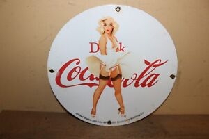1953 Drink Coca Cola Marilyn Monroe Soda Pop 12" Porcelain Metal Sign