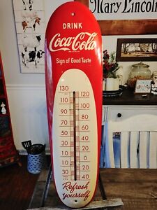 Vintage 1956 Coca-Cola Cigar Thermometer
