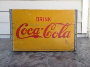 RARE 1939 Coca Cola 24 Bottle Wood Crate Carrier Yellow Large Tullahoma EX COND!