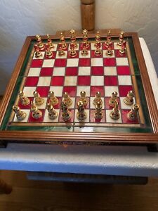 Vintage Franklin Mint Coca-Cola Schach Set, 24K vergoldet, 24K