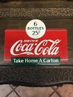 Rare Antique 1937 Coca Cola Bottle Rack Double Sided Metal Sign. Original .