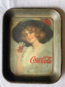 Original 1912 Coca Cola "Hamilton King" metal serving tray. RARE!