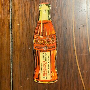RARE Antique 1930s Coca-Cola Who Pays Tin Spinner from Germany