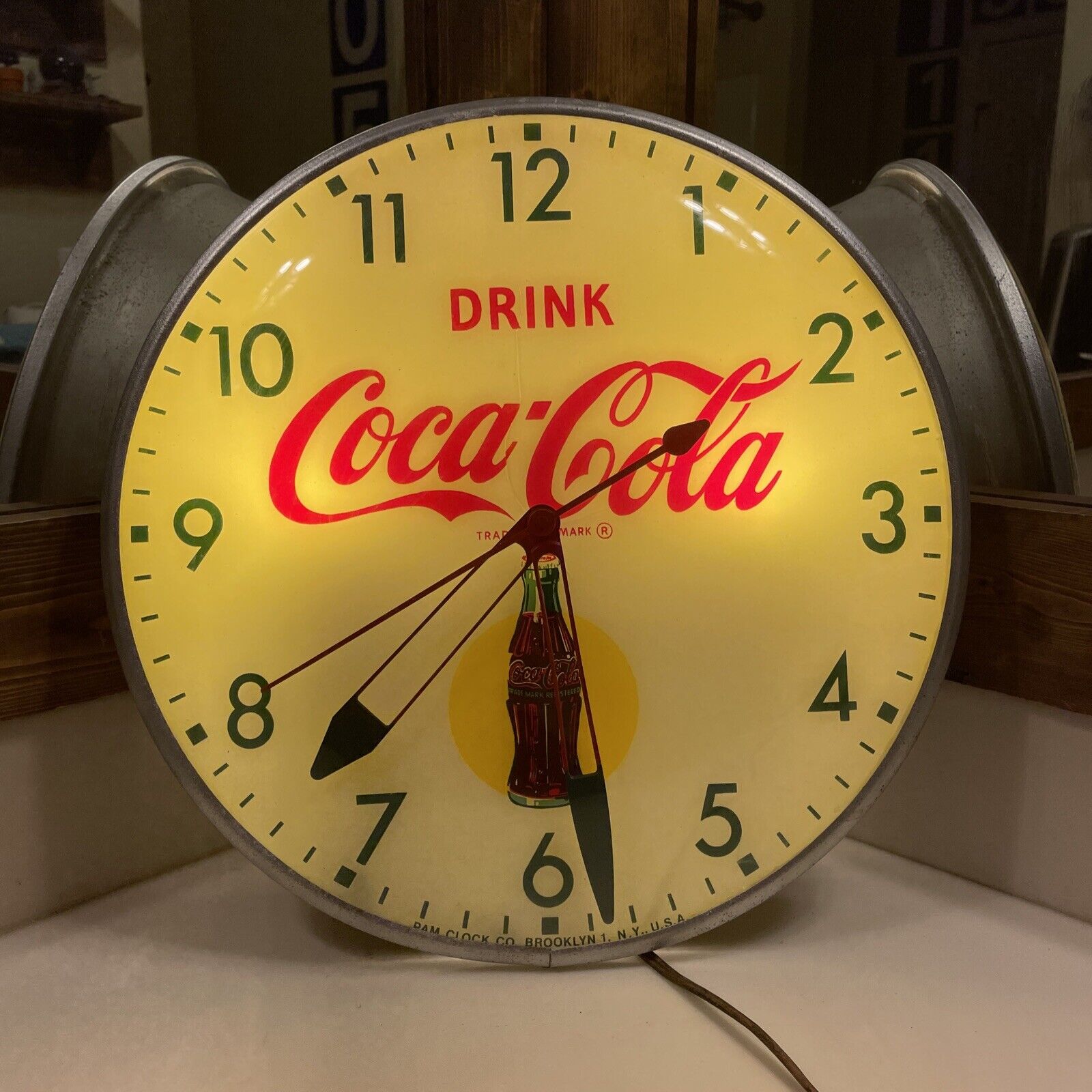 Drink Coca-Cola Pam Clock Circular 15” Light Up