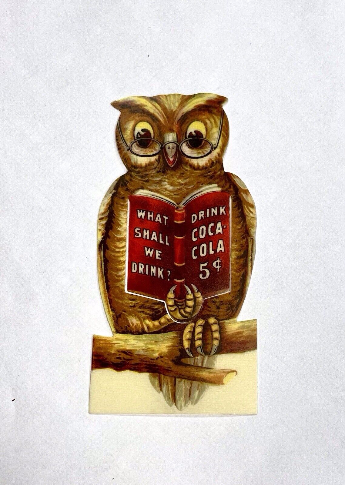 Celluloid 1906 Coca Cola Owl Bookmark