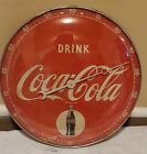 Vintage antique 1950s  DRINK COCA COLA Thermometer  Sign W/ Button Bottle RARE