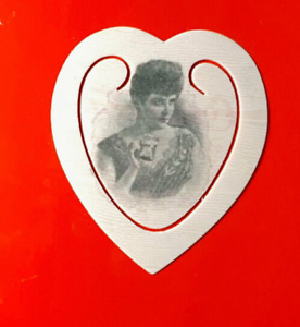 Rare Antique 1896 Coca Cola Celluloid Heart Shaped Book Mark Advertising