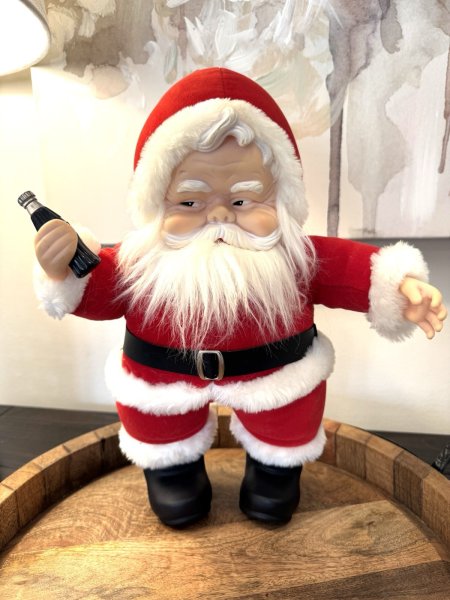 Vintage 1988 COCA COLA GOLDSMITHS SANTA CLAUS 16" Rubber Face Rich's Dakin RARE