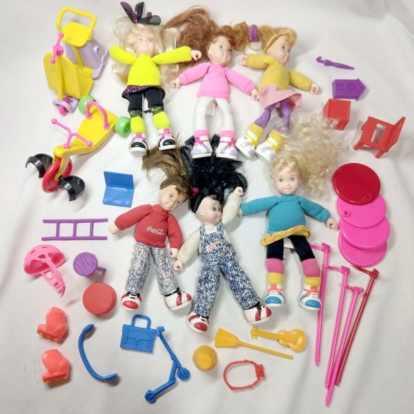COCA-COLA KIDS Dolls & Accesories Vintage Lot 1994 ERTL Playground trike scooter
