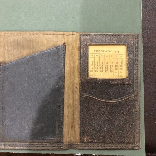 1918 Coca Cola Leather Trifold Wallet W Calendar Super Rare!