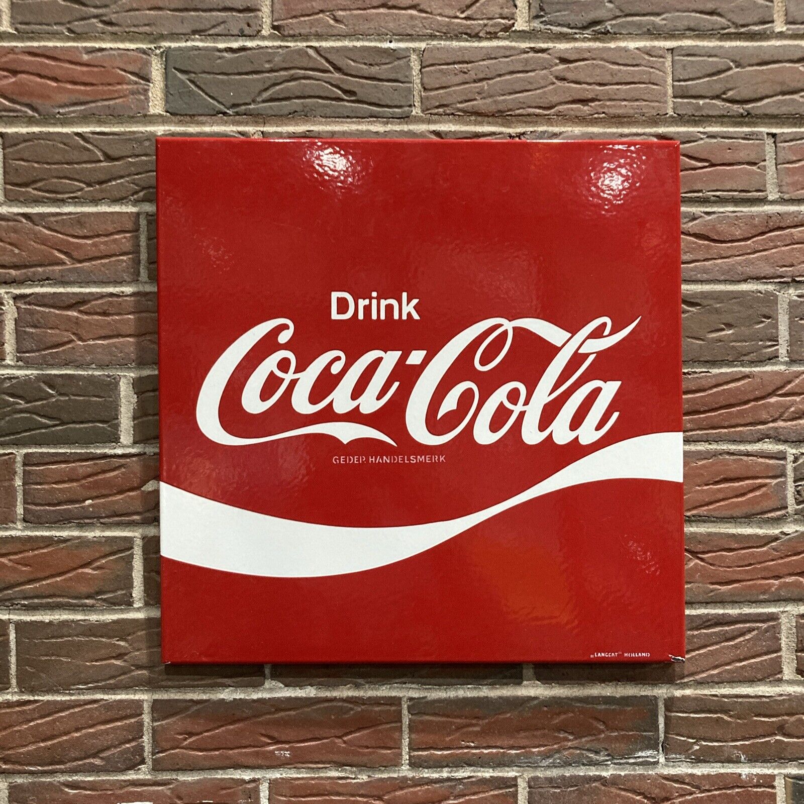 RARE Porcelain Enamel Drink Coca-Cola Sign Dutch Holland Germany Arden Square