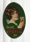 1914 COCA-COLA CELLULOID ADVERTISING POCKET MIRROR FADE AWAY COKE GIRL ORIGINAL