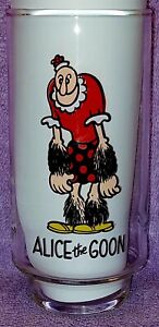 ? RARE 1975 PROTOTYPE OF POPEYE COCA-COLA KOLLECT-A-SET ALICE THE GOON GLASS!!