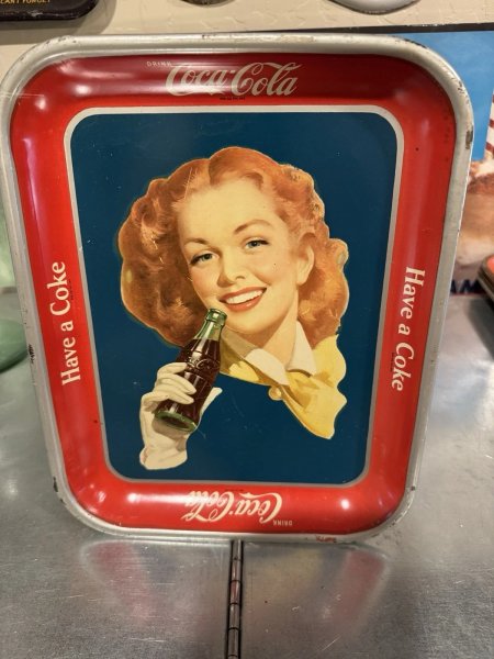 Coca Cola Tray 1948 HAVE A COKE Vintage Antique Red Hair - 1st Edition