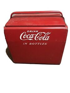 Vintage 1950’s Metal Cavalier Coca-Cola Cooler W/Tray, Bottle Opener & Plug
