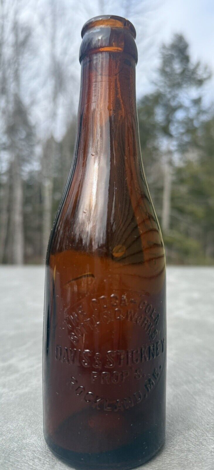 Late 1800’s MOLD BLOWN Coca-Cola AMBER Crown Top Bottle Rockland MAINE