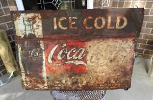 ORIGINAL 1915 Coca-Cola ICE COLD SOLD HERE Coke Tin/Metal Soda Advertising Sign