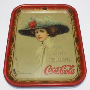 ORIGINAL 1909/1910 "COCA COLA GIRL" TRAY HAMILTON KING
