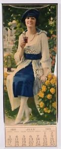 ORIGINAL 1921 COCA-COLA ADVERTISING CALENDAR - COKE CALENDAR GIRL ILLUSTRATION