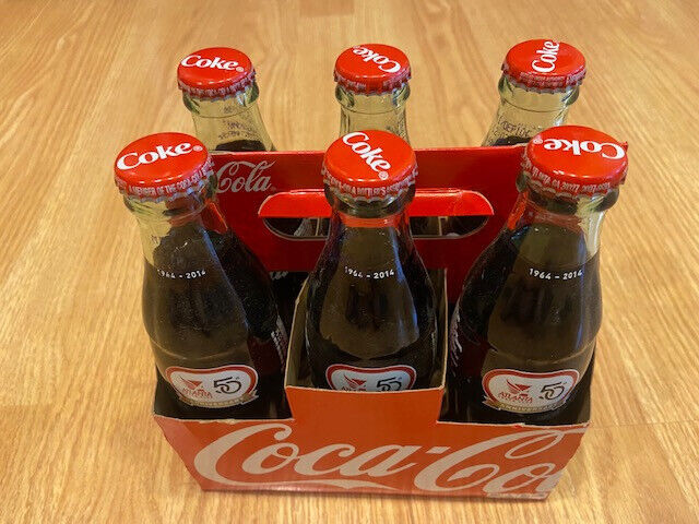 ATLANTA TRACK CLUB - 50th Anniversary - Coca Cola Bottle; 6 Pack; Peachtree Host