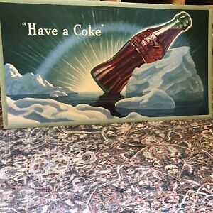 Vintage, ORIGINAL, 1944, Coca-Cola, Coke, Soda, Cardboard Sign, Excellent Cond.