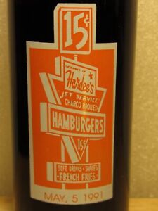 HARDEE'S HAMBURGERS 15¢ Coca Cola Bottle - The First 30 Years - May 5, 1991