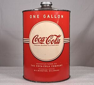 Scarce Early Coca Cola 1 Gallon Cone Top Syrup Can Paper Label Soda Fountain # 2