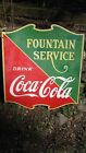 ANTIQUE ORIGINAL 1933 COCA-COLA FOUNTAIN SERVICE DOUBLE SIDED PORCELAIN SIGN