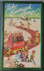 Vintage Coca Cola Soda Pop Christmas Elves Toy Bottle Wagon Advertising Sign