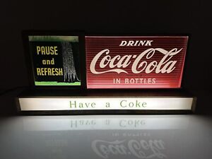 VTG 1940s Have A Coke COCA COLA Pause & Reflect Lighted Motion Waterfall Sign